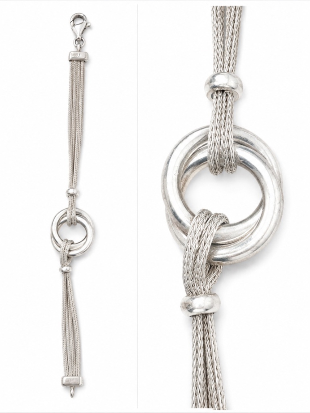 Silver Italian Mesh Knot Bracelet